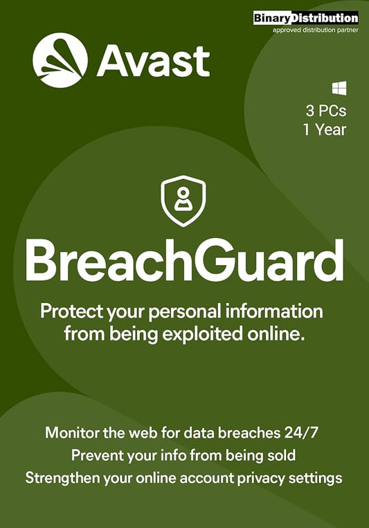 Chiave Avast BreachGuard 2024 (1 anno / 3 dispositivi)