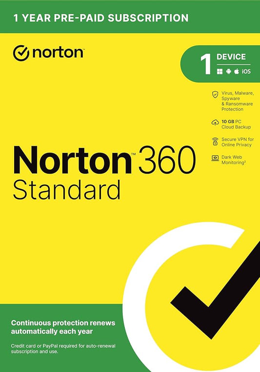 Norton 360 2024 EU Key (1 anno / 1 dispositivo) + 10 GB di archiviazione cloud + VPN + Password Manager