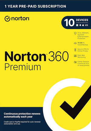 Norton 360 Premium 2024 LATAM Key (1 anno / 10 dispositivi) + 75 GB di archiviazione cloud + VPN