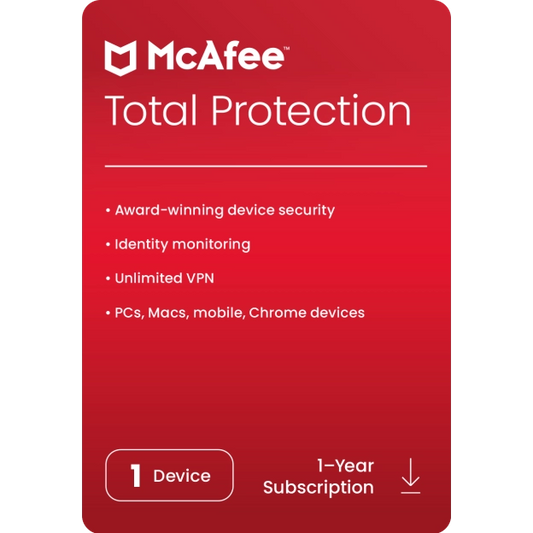 Chiave McAfee Total Protection 2024 (1 anno / 1 dispositivo)